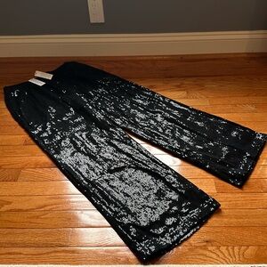 NWT sequin black wide leg pants